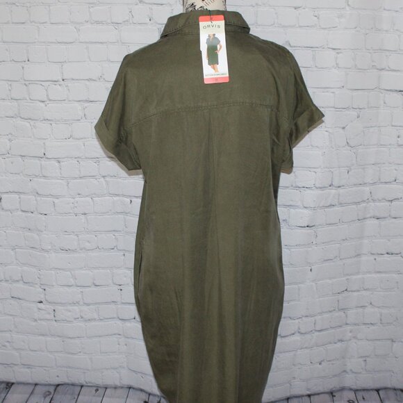 Orvis, button down dress, olive green, size M - Picture 4 of 4
